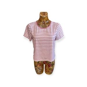 ROMWE top tshirt white pink Sz 4 small